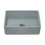 Alternative View of Ruvati Fiamma 33" Reversible Fireclay Apron-front Farmhouse Sink, Horizon Gray, RVL2300GR