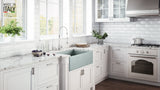 Alternative View of Ruvati Fiamma 33" Reversible Fireclay Apron-front Farmhouse Sink, Horizon Gray, RVL2300GR