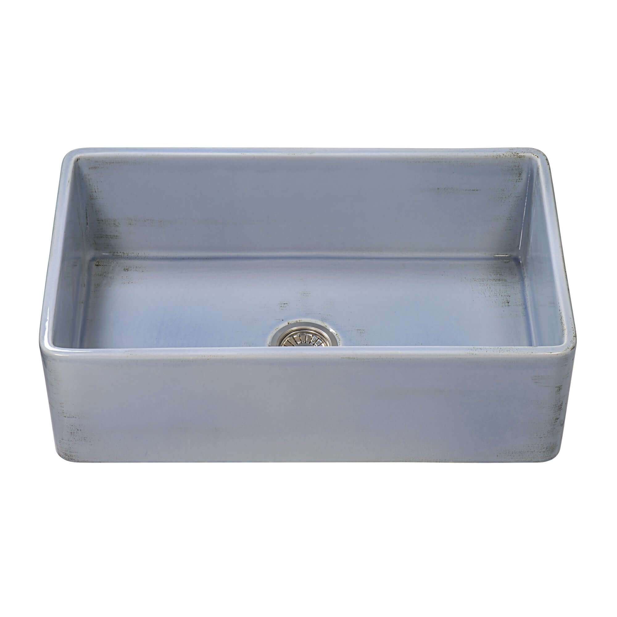 Alternative View of Ruvati Fiamma 33" Reversible Fireclay Apron-front Farmhouse Sink, Distressed Coastal Blue, RVL2300SB