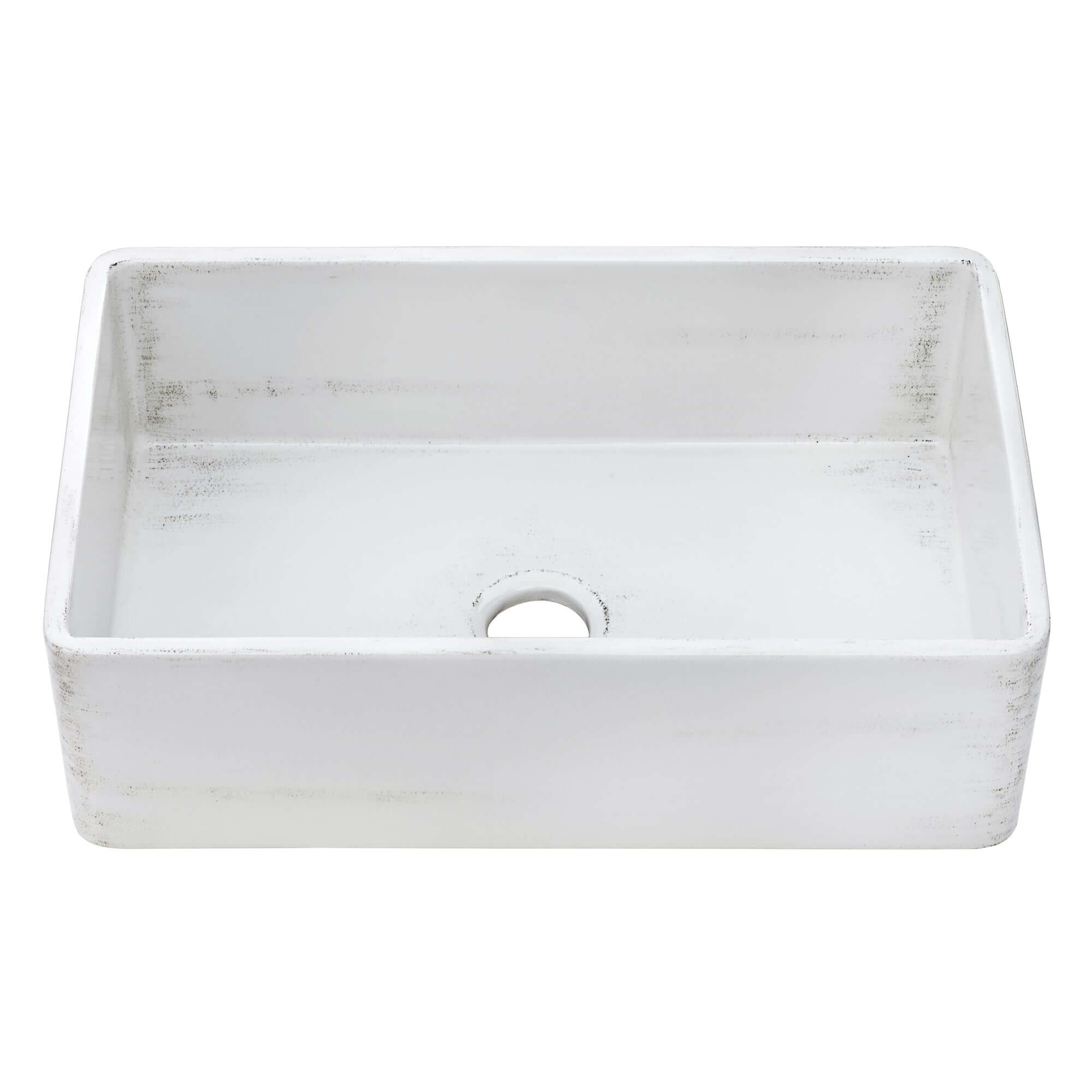 Alternative View of Ruvati Fiamma 33" Reversible Fireclay Apron-front Farmhouse Sink, Distressed White, RVL2300SW