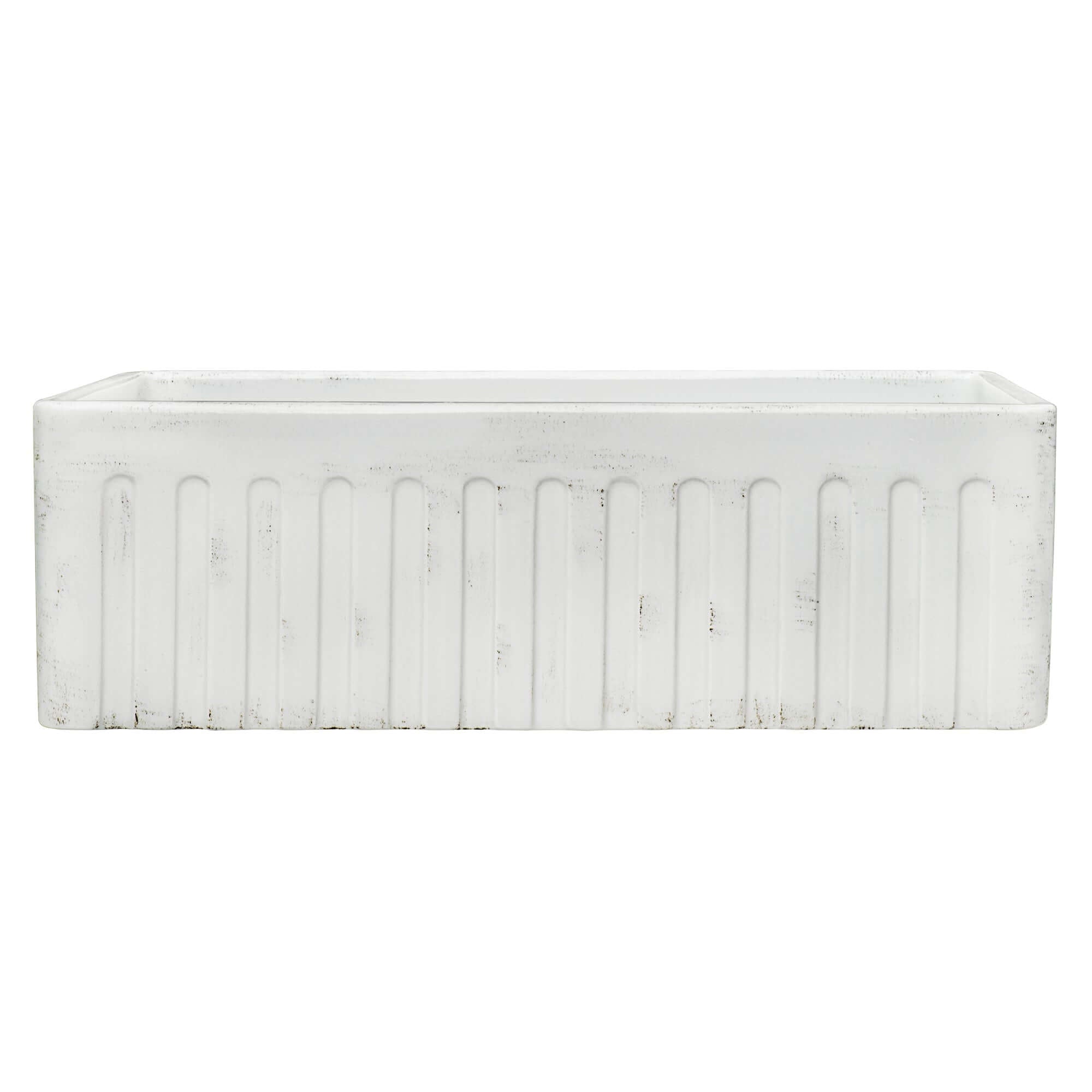 Alternative View of Ruvati Fiamma 33" Reversible Fireclay Apron-front Farmhouse Sink, Distressed White, RVL2300SW