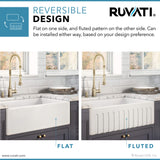 Alternative View of Ruvati Fiamma 33" Reversible Fireclay Apron-front Farmhouse Sink, Biscuit, RVL2300BS