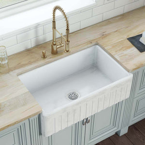 Alternate Image for Ruvati Fiamma 33" Reversible Fireclay Apron-front Farmhouse Sink, Distressed White, RVL2300SW