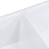 Alternative View of Ruvati Fiamma 33" Fireclay Apron-front Farmhouse Sink, 50/50 Double Bowl, White, RVL2311WH