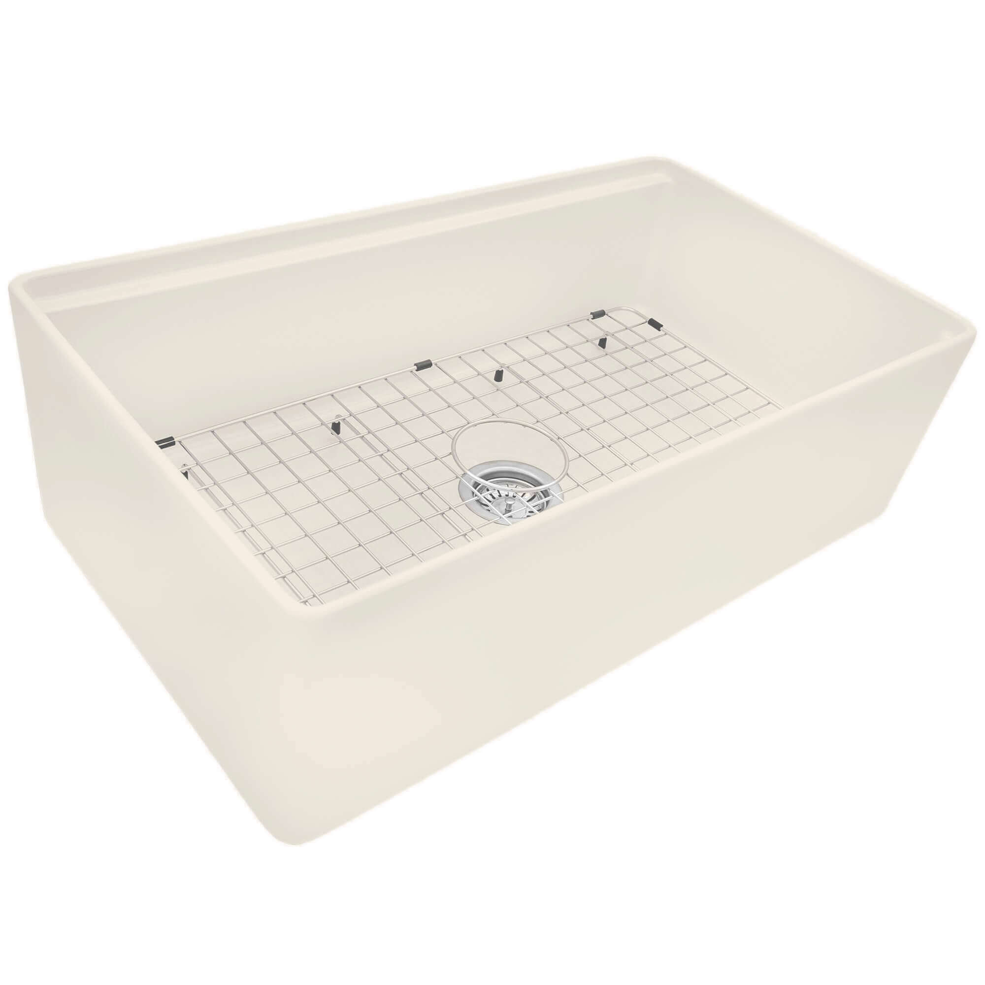 Alternative View of Ruvati Fiore 33 inch Fireclay Workstation Farmhouse Kitchen Sink Apron Front Single Bowl Biscuit Sand, RVL2387BS
