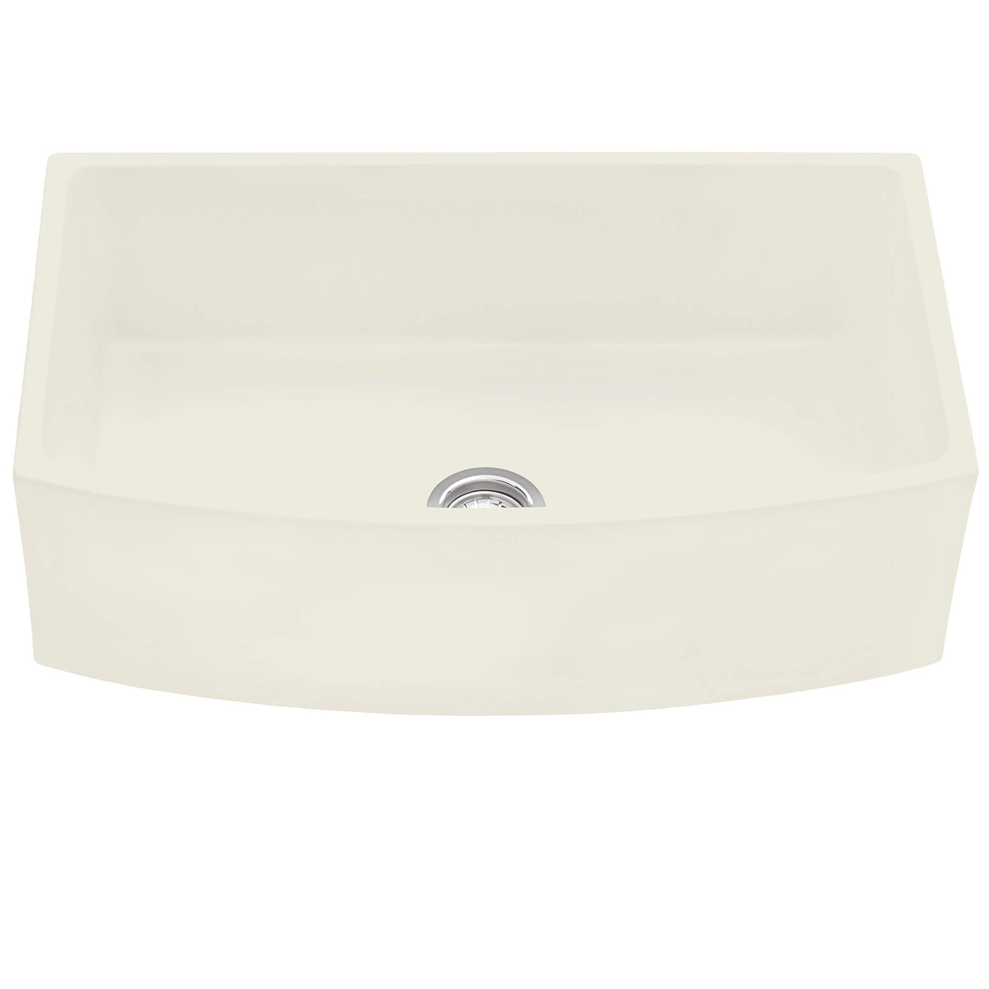 Alternative View of Ruvati Fiamma 33 inch Fireclay Biscuit Farmhouse Kitchen Sink Bow Front Curved Apron Single Bowl, RVL2398BS