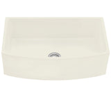 Ruvati Fiamma 33 inch Fireclay Biscuit Farmhouse Kitchen Sink Bow Front Curved Apron Single Bowl, RVL2398BS