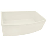Ruvati Fiamma 33 inch Fireclay Biscuit Farmhouse Kitchen Sink Bow Front Curved Apron Single Bowl, RVL2398BS