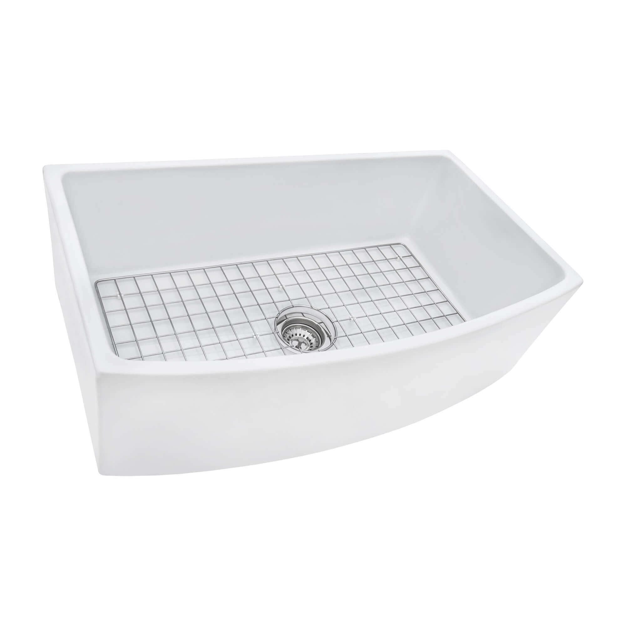 Alternative View of Ruvati Fiamma 33" Fireclay Farmhouse Sink, White, RVL2398WH