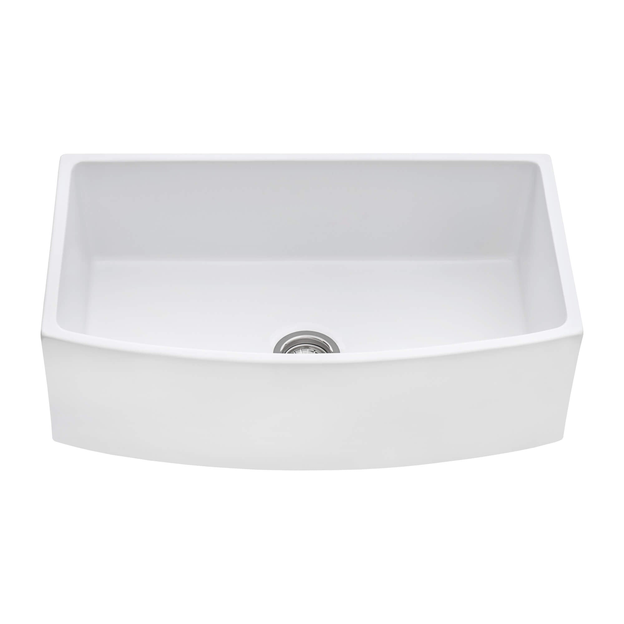 Alternative View of Ruvati Fiamma 33" Fireclay Farmhouse Sink, White, RVL2398WH