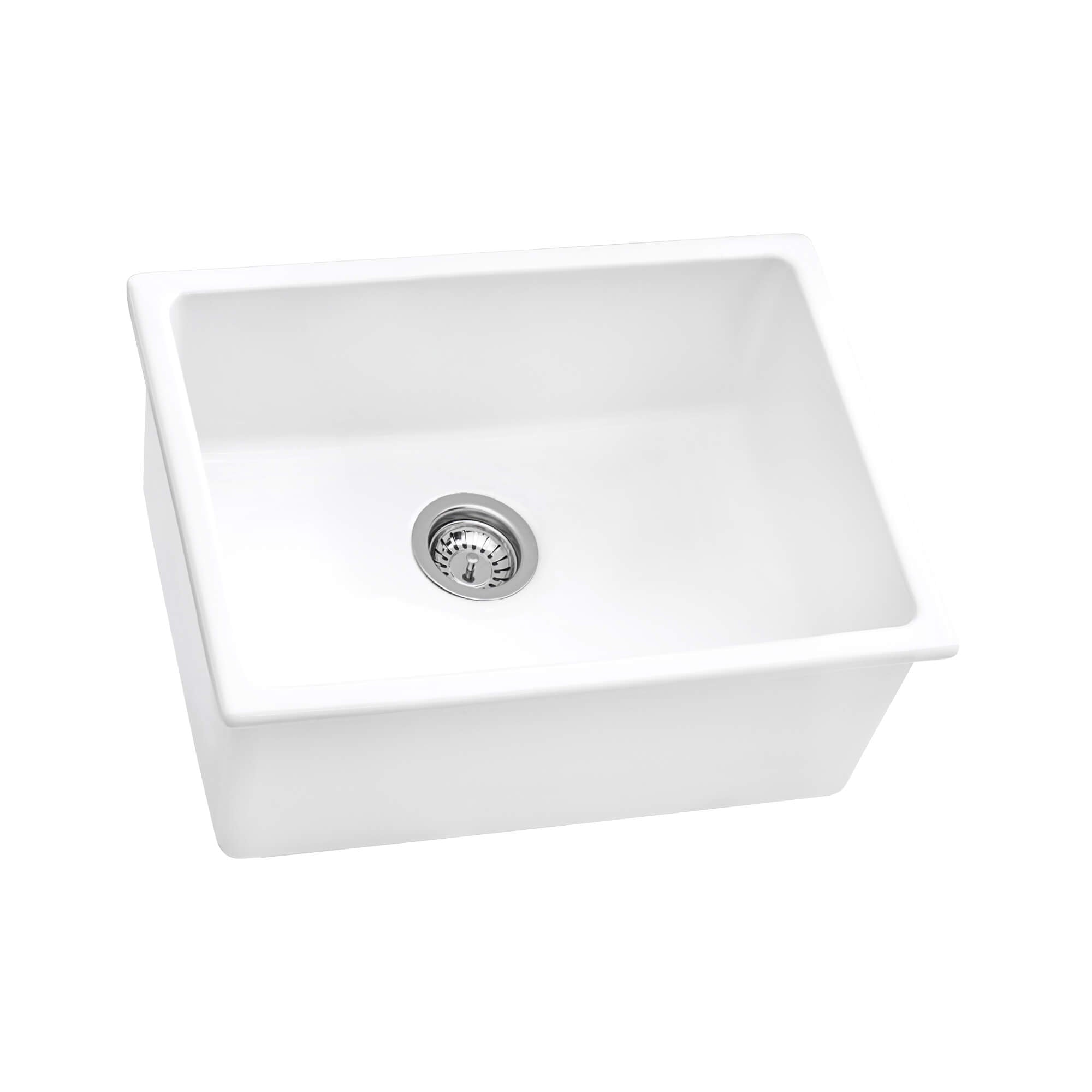 Alternative View of Ruvati Fiamma 24" Undermount Fireclay Kitchen Sink, White, RVL2420WH