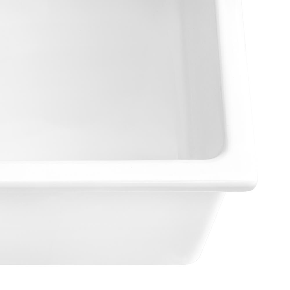 Alternative View of Ruvati Fiamma 24" Undermount Fireclay Kitchen Sink, White, RVL2420WH