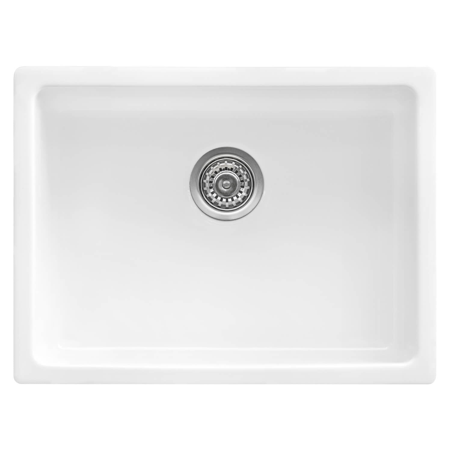 Alternative View of Ruvati Fiamma 24" Undermount Fireclay Kitchen Sink, White, RVL2420WH