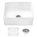 Alternative View of Ruvati 23-inch Fireclay Farmhouse Kitchen Laundry Utility Sink Single Bowl - White, RVL2468WH