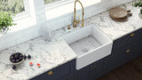 Alternative View of Ruvati 23-inch Fireclay Farmhouse Kitchen Laundry Utility Sink Single Bowl - White, RVL2468WH
