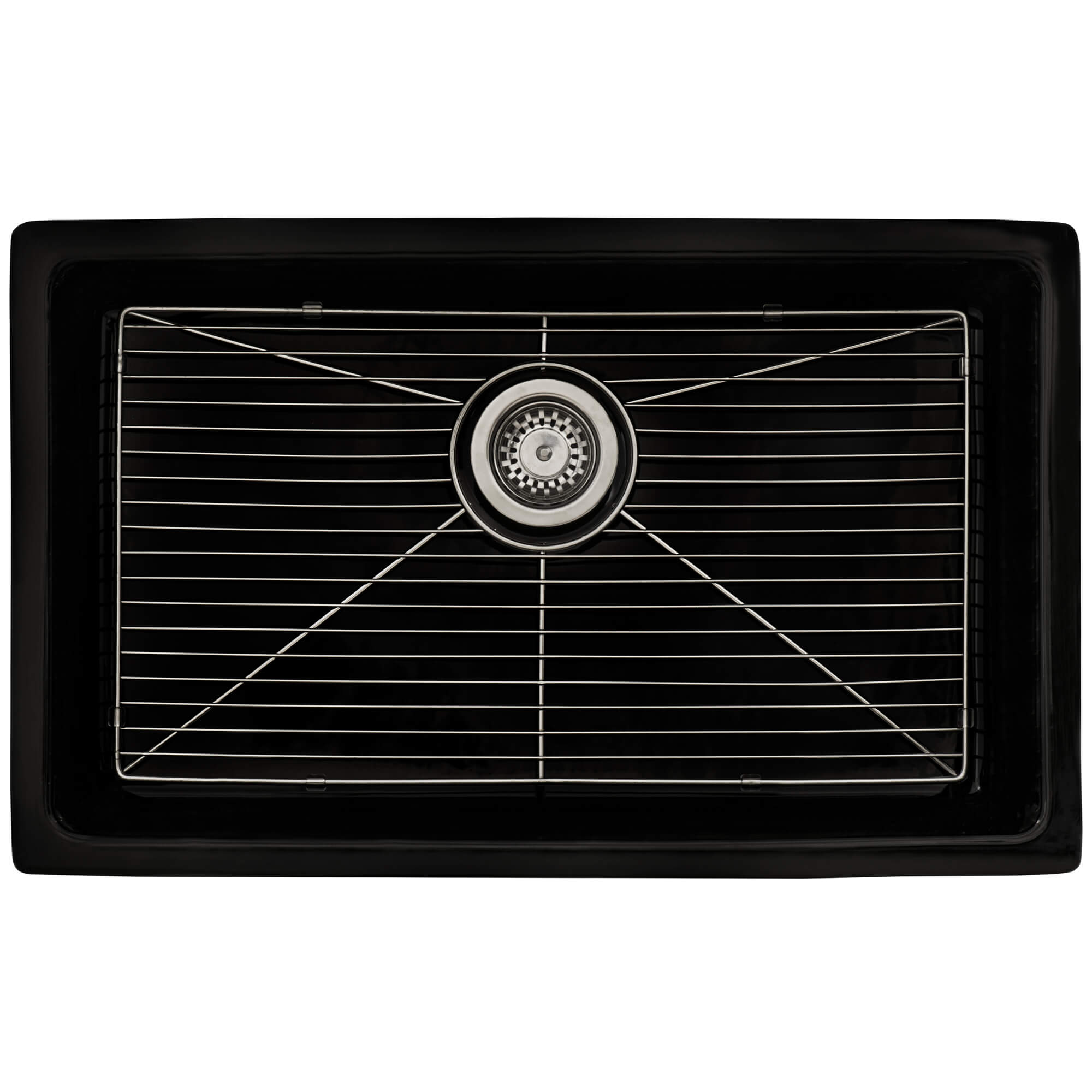 Alternative View of Ruvati Fiamma 27-inch Fireclay Undermount / Drop-in Topmount Kitchen Sink Single Bowl, Black, RVL2707BK