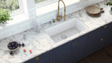Ruvati Fiamma 27-inch Fireclay Undermount / Drop-in Topmount Kitchen Sink Single Bowl, White, RVL2707WH