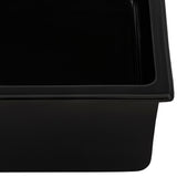 Ruvati Fiamma 30-inch Fireclay Undermount / Drop-in Topmount Kitchen Sink Single Bowl, Glossy Black, RVL3030BK