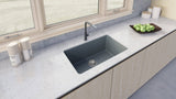 Ruvati Fiamma 30-inch Fireclay Undermount / Drop-in Topmount Kitchen Sink Single Bowl, Blue- Laguna Blue, RVL3030LU