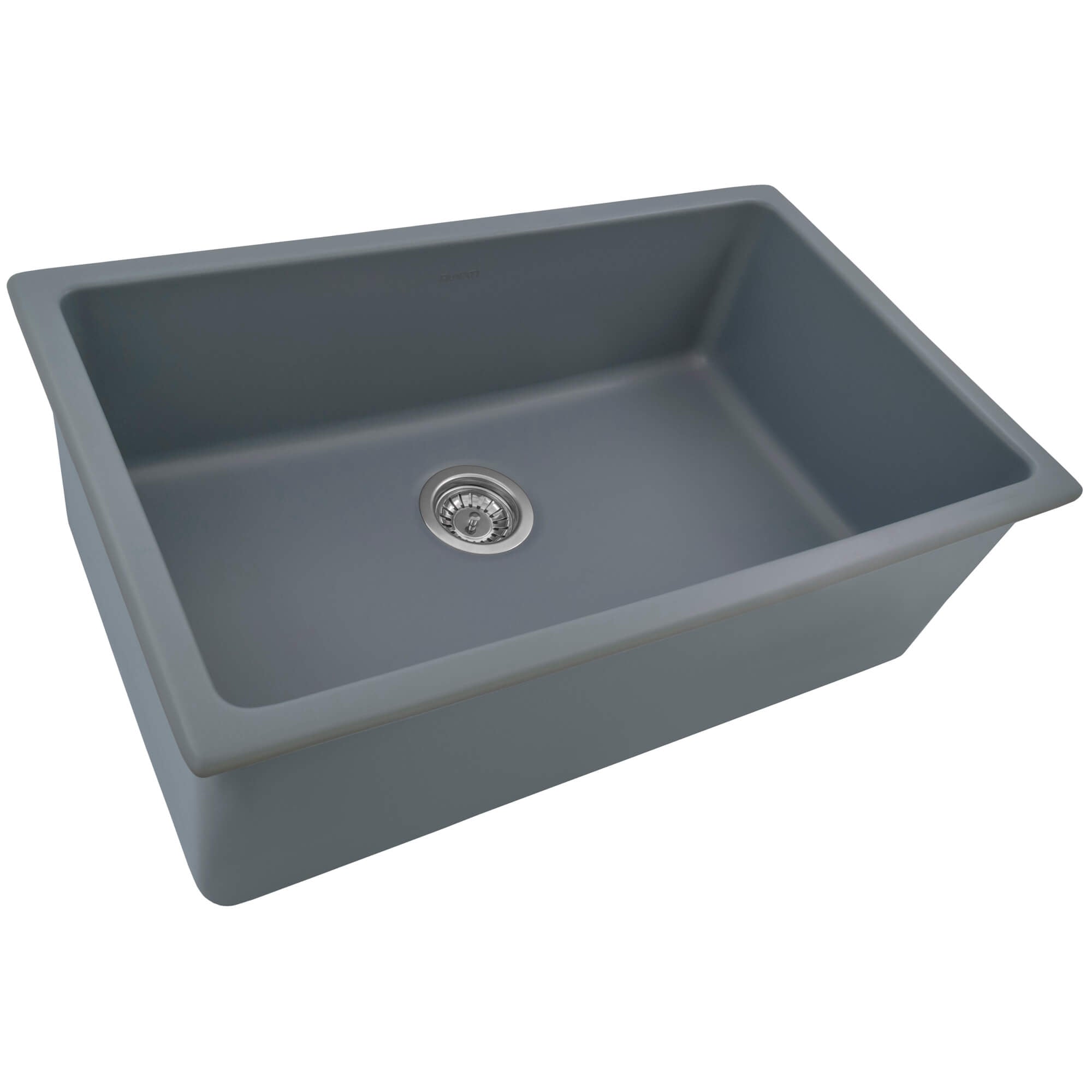 Alternative View of Ruvati Fiamma 30-inch Fireclay Undermount / Drop-in Topmount Kitchen Sink Single Bowl, Blue- Laguna Blue, RVL3030LU