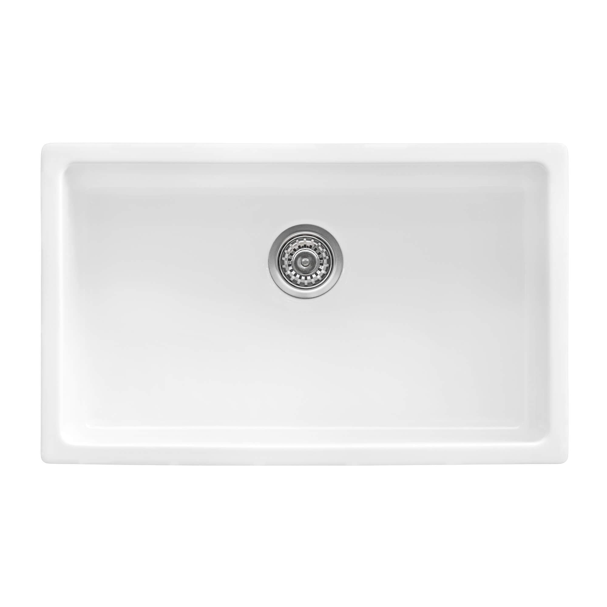 Alternative View of Ruvati Fiamma 30" Undermount Fireclay Kitchen Sink, White, RVL3030WH