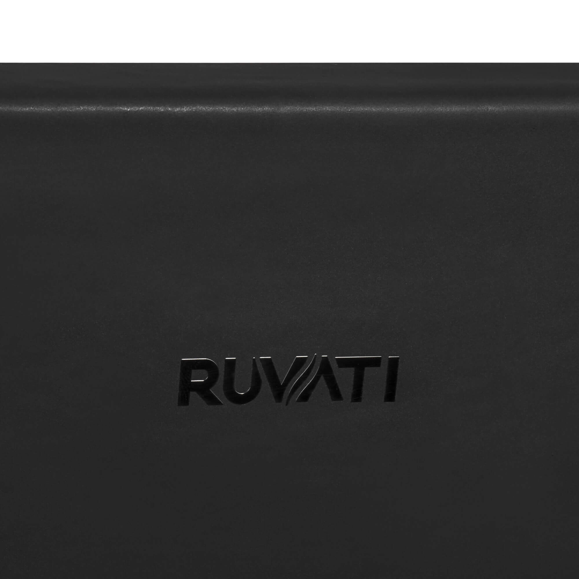 Alternative View of Ruvati Fiamma 30" Fireclay Offset Drain Farmhouse Sink, Matte Black, RVL4018MBK