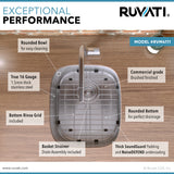 Alternative View of Ruvati Parmi 13" Undermount Rectangle Stainless Steel Bar/Prep Sink, 16 Gauge, RVM4111