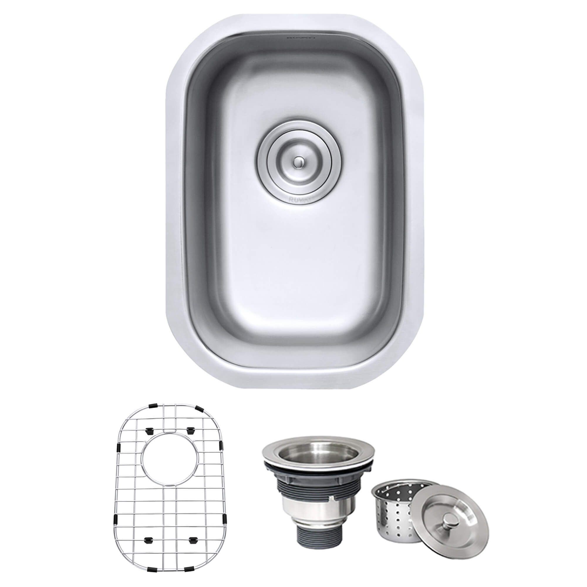 Alternative View of Ruvati Parmi 13" Undermount Rectangle Stainless Steel Bar/Prep Sink, 16 Gauge, RVM4111