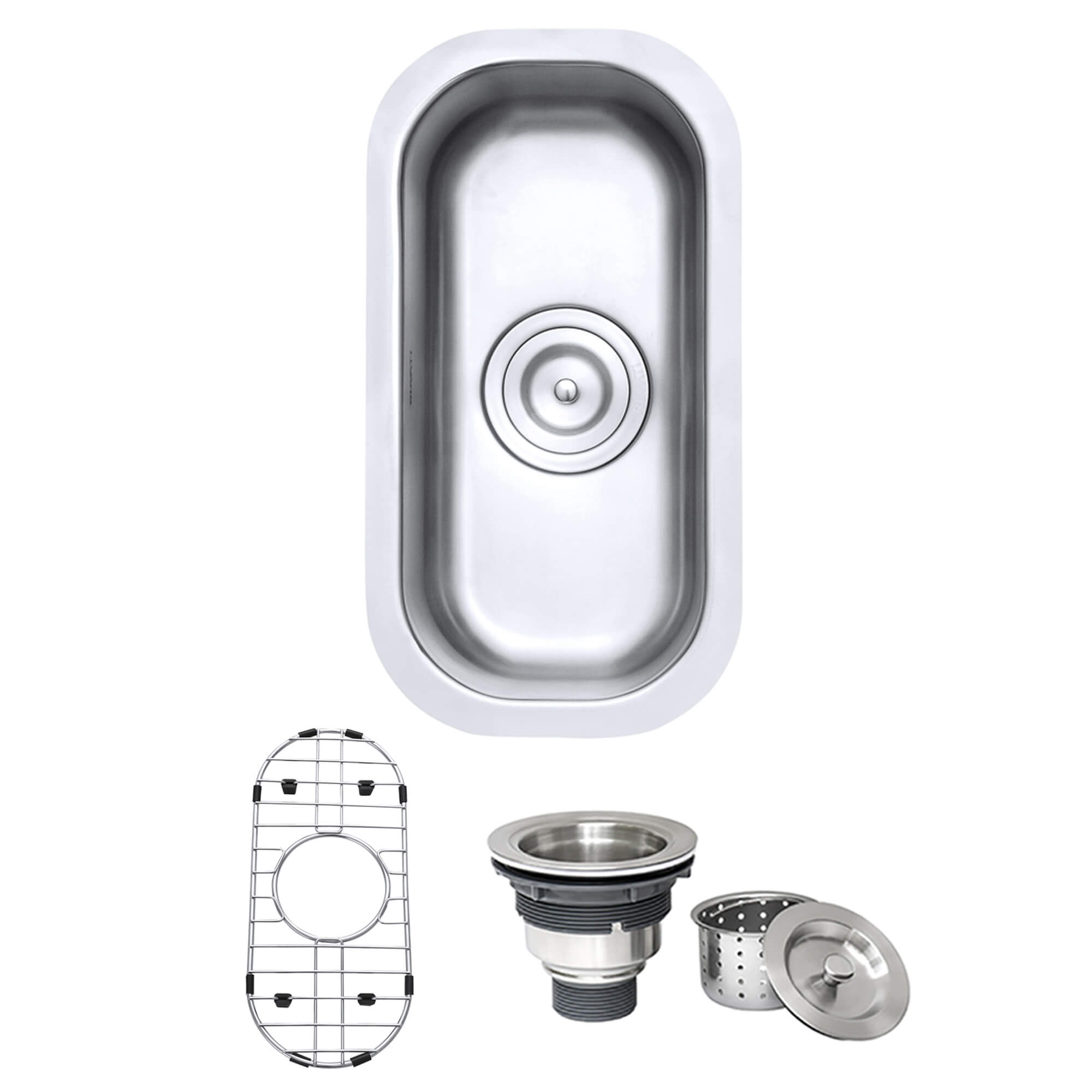 Alternative View of Ruvati Parmi 10" Undermount Rectangle Stainless Steel Bar/Prep Sink, 16 Gauge, RVM4119