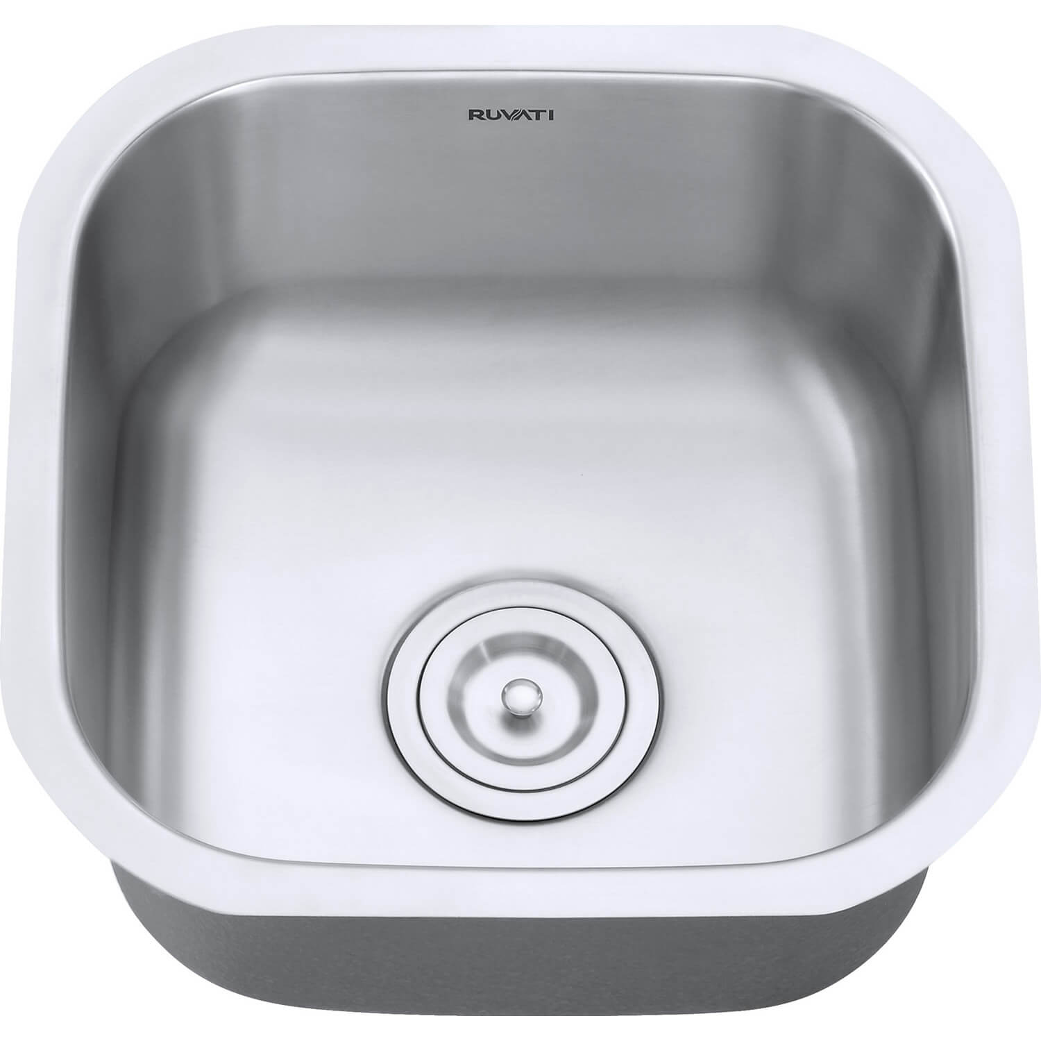 Alternative View of Ruvati Parmi 16" Undermount Square Stainless Steel Bar/Prep Sink, 16 Gauge, RVM4138