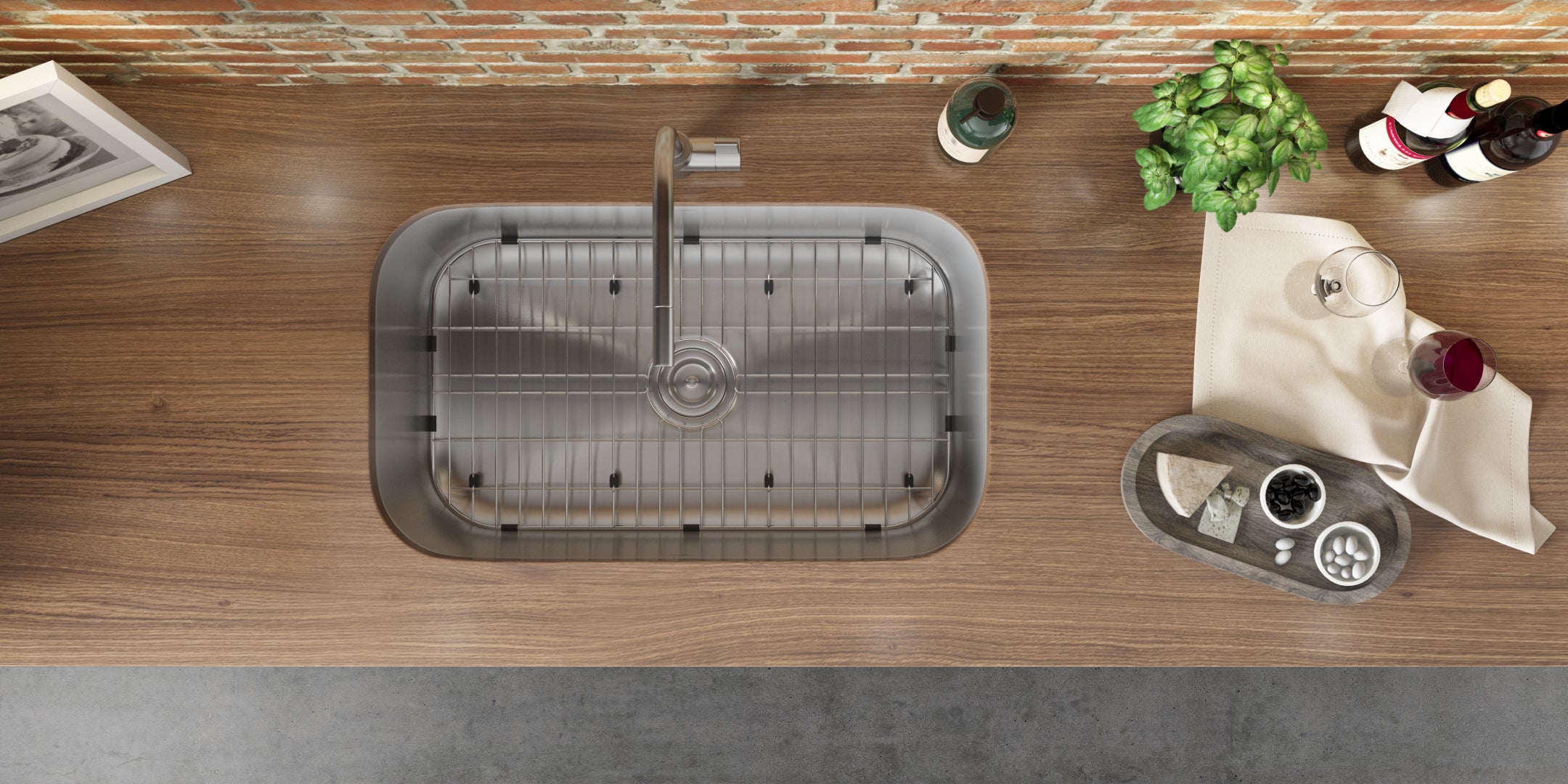 Alternative View of Ruvati Parmi 32" Undermount Stainless Steel Kitchen Sink, 16 Gauge, RVM4200