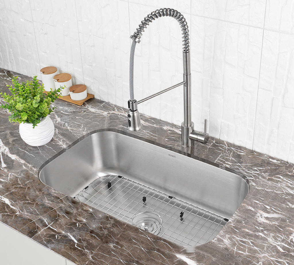 Alternative View of Ruvati Parmi 32" Undermount Stainless Steel Kitchen Sink, 16 Gauge, RVM4200