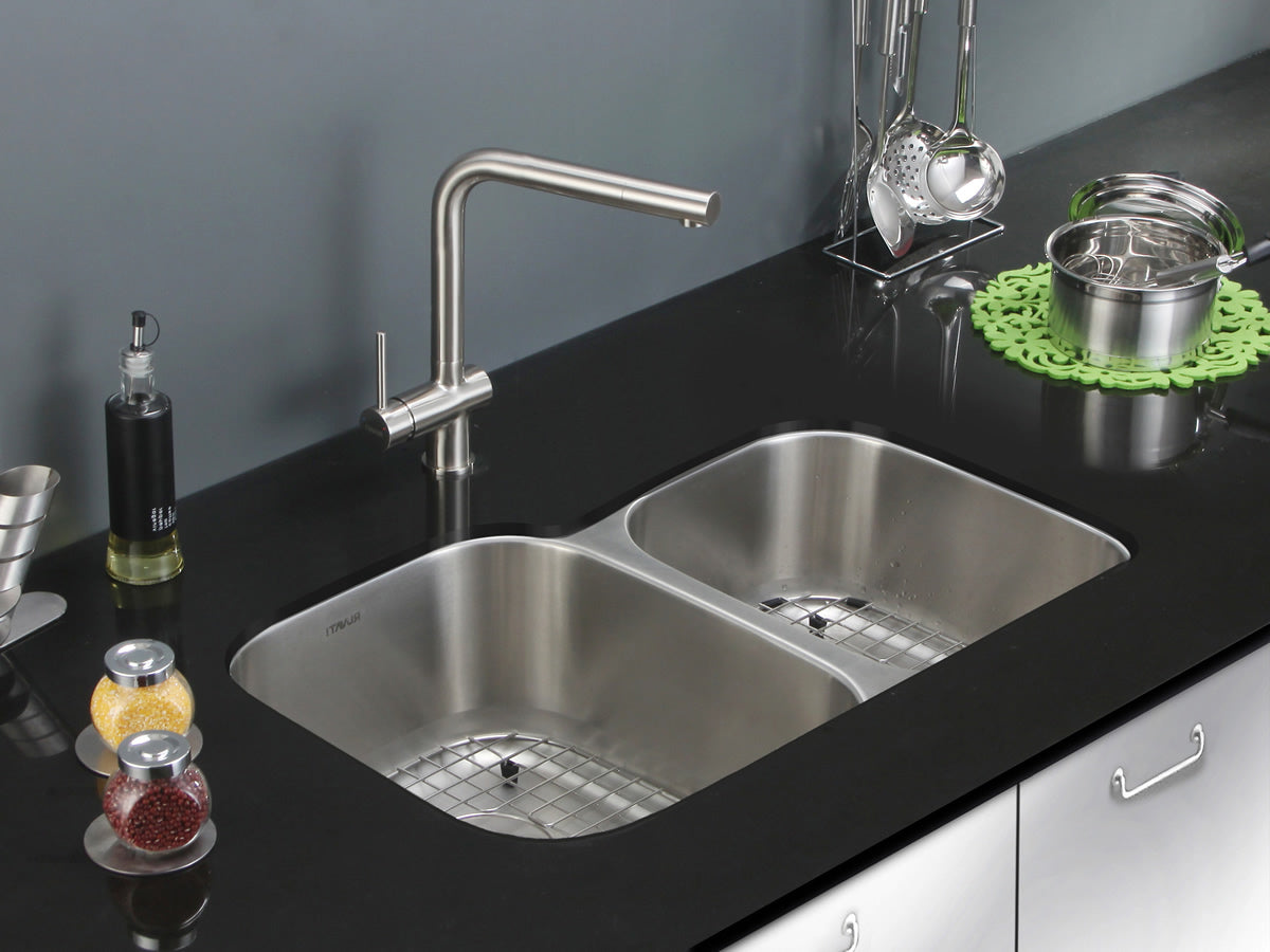 Alternative View of Ruvati Parmi 32" Undermount Stainless Steel Kitchen Sink, 60/40 Double Bowl, 16 Gauge, RVM4310