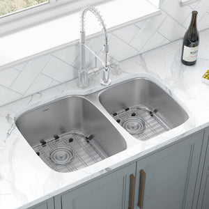 Alternate Image for Ruvati Parmi 32" Undermount Stainless Steel Kitchen Sink, 60/40 Double Bowl, 16 Gauge, RVM4310