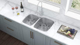 Alternative View of Ruvati Parmi 32" Undermount Stainless Steel Kitchen Sink, 40/60 Double Bowl, 16 Gauge, RVM4315