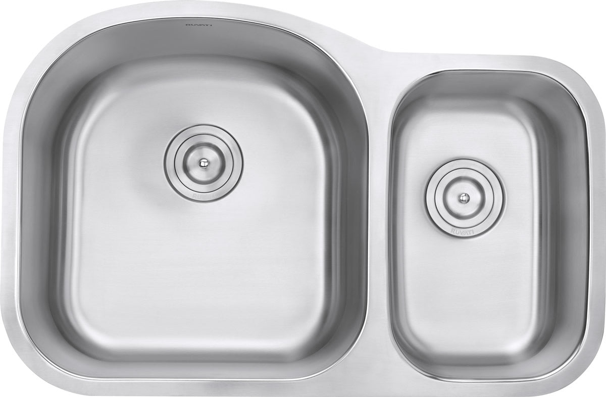 Alternative View of Ruvati Parmi 32" Undermount Stainless Steel Kitchen Sink, 60/40 Double Bowl, 16 Gauge, RVM4400