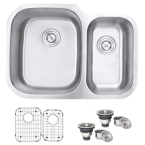 Alternate Image for Ruvati Parmi 29" Undermount Stainless Steel Kitchen Sink, 60/40 Double Bowl, 16 Gauge, RVM4500