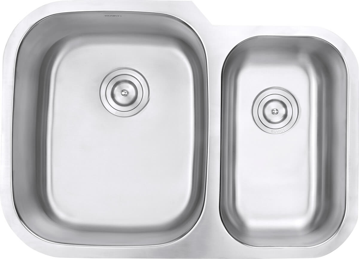 Alternative View of Ruvati Parmi 29" Undermount Stainless Steel Kitchen Sink, 60/40 Double Bowl, 16 Gauge, RVM4500