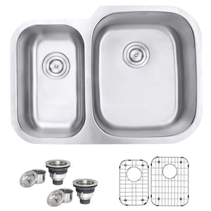 Alternate Image for Ruvati Parmi 29" Undermount Stainless Steel Kitchen Sink, 40/60 Double Bowl, 16 Gauge, RVM4505