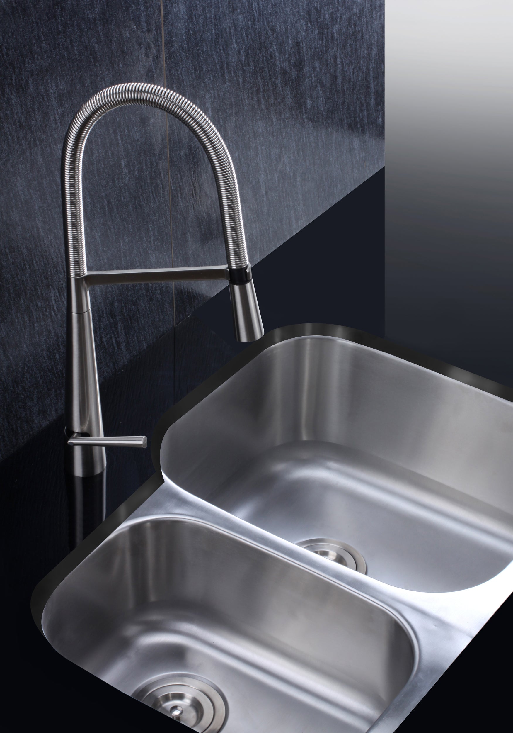 Alternative View of Ruvati Parmi 29" Undermount Stainless Steel Kitchen Sink, 40/60 Double Bowl, 16 Gauge, RVM4505