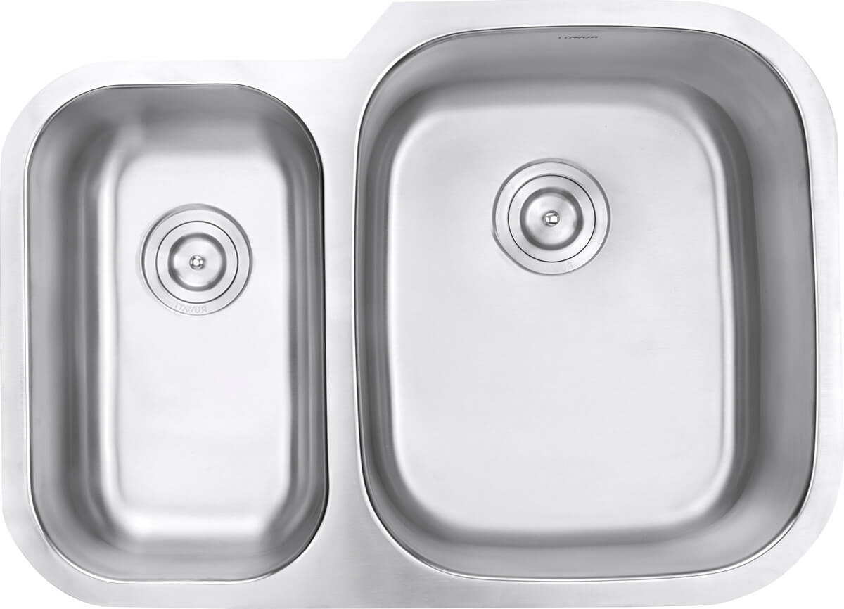 Alternative View of Ruvati Parmi 29" Undermount Stainless Steel Kitchen Sink, 40/60 Double Bowl, 16 Gauge, RVM4505
