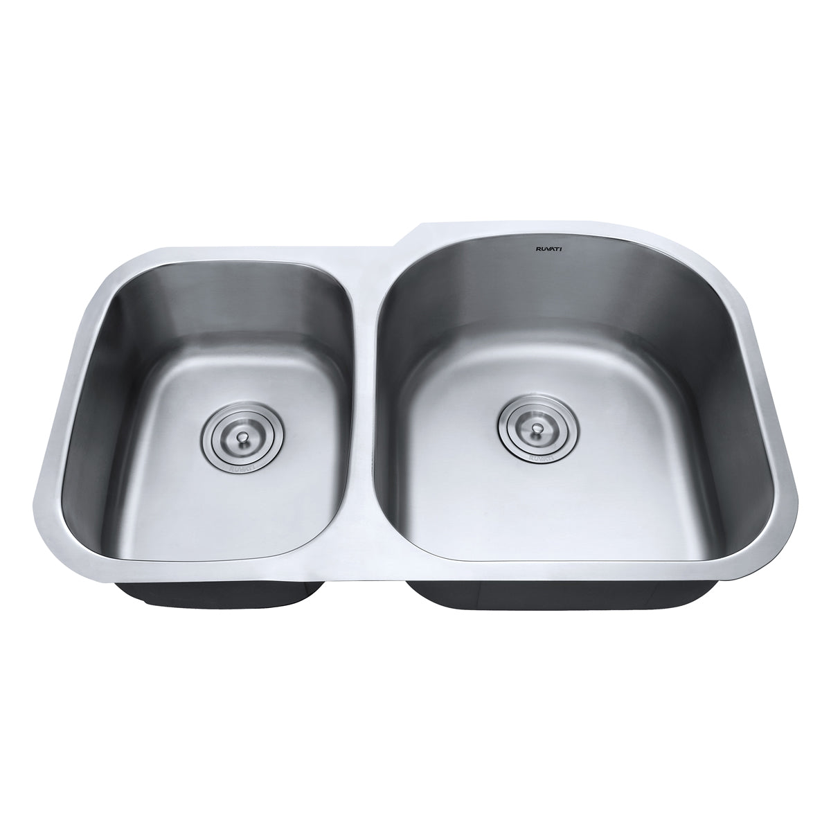 Alternative View of Ruvati Parmi 34" Undermount Stainless Steel Kitchen Sink, 40/60 Double Bowl, 16 Gauge, RVM4605