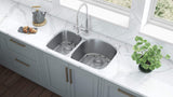 Alternative View of Ruvati Parmi 34" Undermount Stainless Steel Kitchen Sink, 40/60 Double Bowl, 16 Gauge, RVM4605