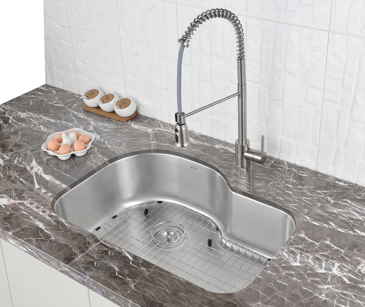 Alternative View of Ruvati Parmi 32" Undermount Stainless Steel Kitchen Sink, 16 Gauge, RVM4700