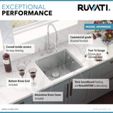 Alternative View of Ruvati Modena 20" Undermount Rectangle Stainless Steel Bar/Prep Sink, 16 Gauge, RVM5020