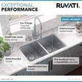 Alternative View of Ruvati Modena 31" Undermount Stainless Steel Kitchen Sink, 50/50 Double Bowl, 16 Gauge, RVM5099