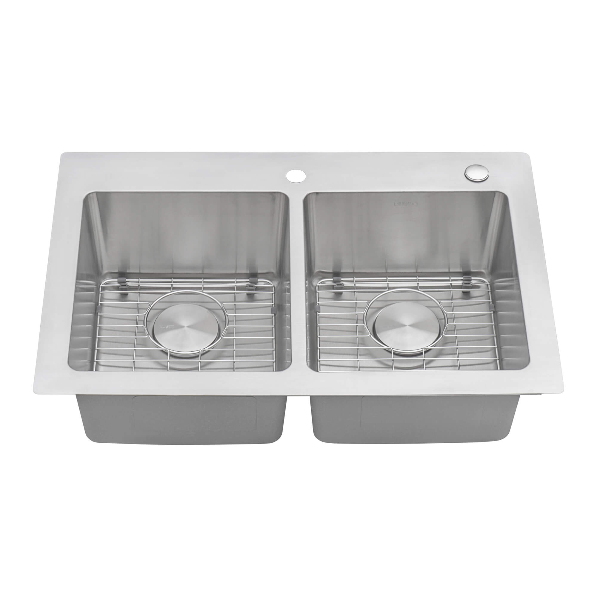 Alternative View of Ruvati Modena 33" Drop-in Topmount Stainless Steel Kitchen Sink, 50/50 Double Bowl, 16 Gauge, RVM5150