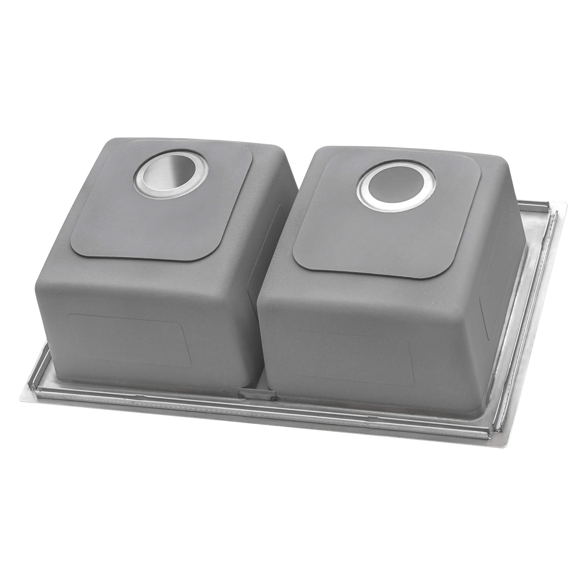 Alternative View of Ruvati Modena 33" Drop-in Topmount Stainless Steel Kitchen Sink, 50/50 Double Bowl, 16 Gauge, RVM5150