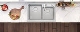 Alternative View of Ruvati Modena 33" Drop-in Topmount Stainless Steel Kitchen Sink, 60/40 Double Bowl, 16 Gauge, RVM5166