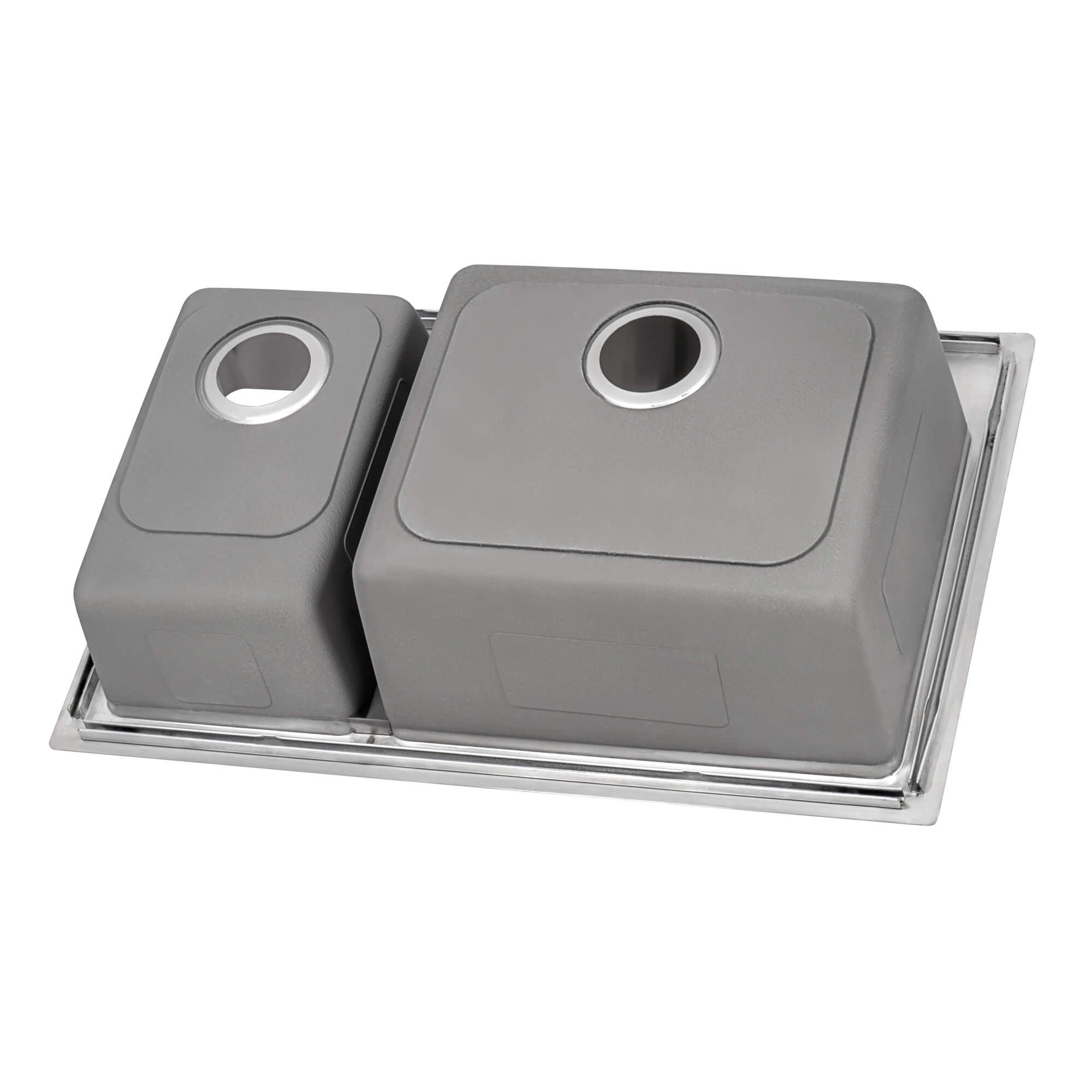 Alternative View of Ruvati Modena 33" Drop-in Topmount Stainless Steel Kitchen Sink, 70/30 Double Bowl, 16 Gauge, RVM5173